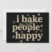 Ik Bak Mensen Gelukkig Cupcake & Cookie Bakploeg Feestdagenkaart (Voorkant)
