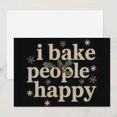 Ik Bak Mensen Gelukkig Cupcake & Cookie Bakploeg Feestdagenkaart (Voorkant / Achterkant)