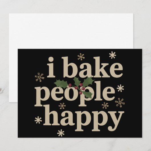 Ik Bak Mensen Gelukkig Cupcake & Cookie Bakploeg Feestdagenkaart (Voorkant / Achterkant)