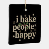 Ik bak mensen Happy Cupcake & Cookie Baking Crew Keramisch Ornament (Rechts)