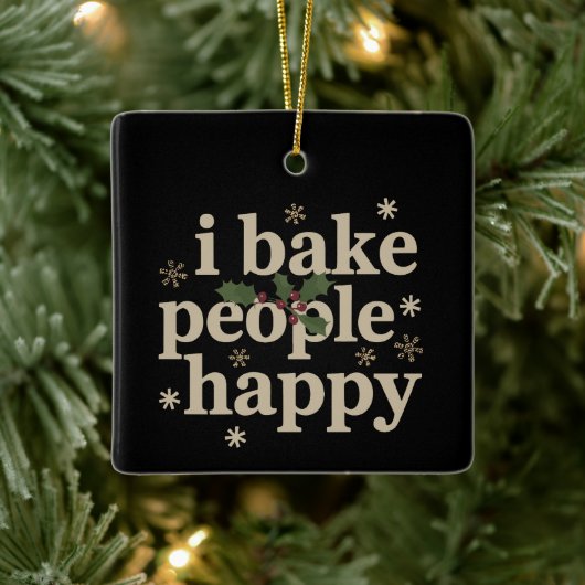 Ik bak mensen Happy Cupcake & Cookie Baking Crew Keramisch Ornament (Boom)