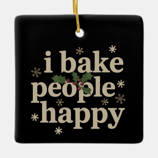 Ik bak mensen Happy Cupcake & Cookie Baking Crew Keramisch Ornament (Voorkant)