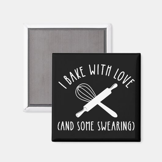 Ik bak met liefde (en wat vloeken) magneet (Voorkant / Achterkant)