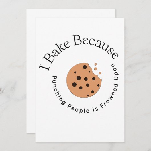 Ik bak omdat mensen gestraft worden kaart (Voorkant / Achterkant)