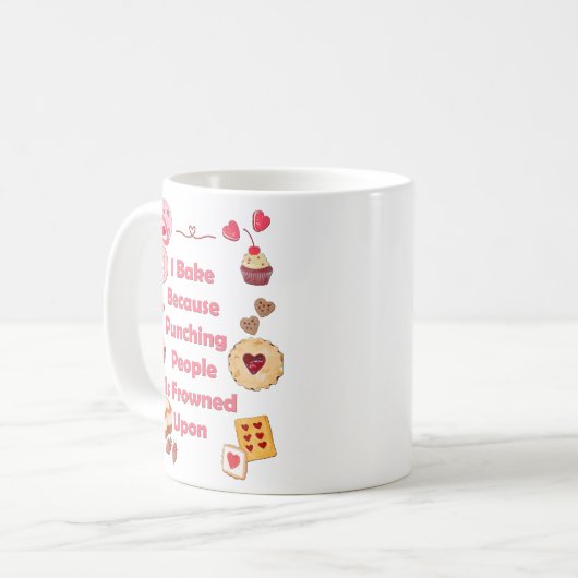 Ik bak omdat mensen gestraft worden koffiemok (Voorkant links)