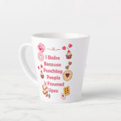 Ik bak omdat mensen gestraft worden latte mok (Linkerhoek)