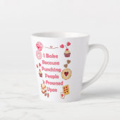 Ik bak omdat mensen gestraft worden latte mok (Rechts)