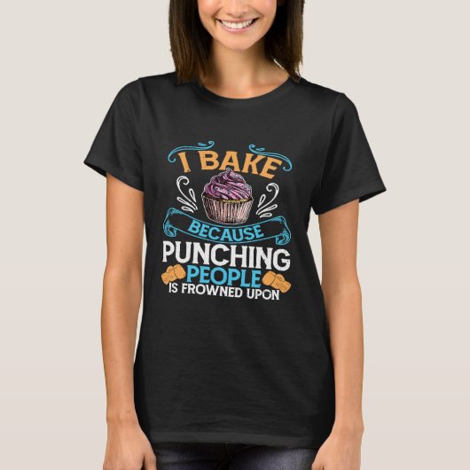 Ik bak omdat mensen gestraft worden op een Ba T-shirt (Voorkant)