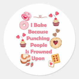 Ik bak omdat mensen gestraft worden ronde sticker