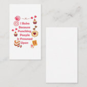 Ik bak omdat mensen gestraft worden visitekaartje (Voorkant / Achterkant)