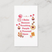 Ik bak omdat mensen gestraft worden visitekaartje (Voorkant)