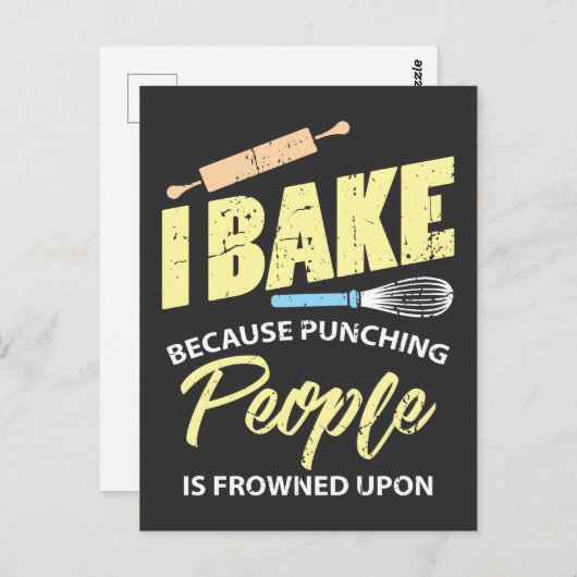 Ik bak omdat mensen slaan wordt afgekeurd briefkaart (Voorkant / Achterkant)