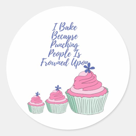 Ik bak omdat mensen slaan wordt afgekeurd - F Ronde Sticker (Voorkant)