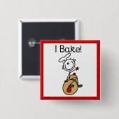Ik Bak Vierkante Button 5,1 Cm (Voorkant /achterkant)