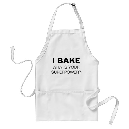 Ik Bake. Wat is jouw Superpower? Apron Standaard Schort (Voorkant)