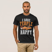 Ik baken mensen Happy Baking Pastry Chef Baker T-shirt (Voorkant volledig)