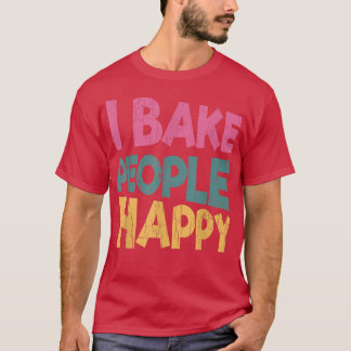 Ik baken mensen Happy Funny Baker die Koekjesliefd T-shirt