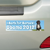 Ik barak voor Barack, Bo de eerste hond Obama Bumpersticker (Op auto)