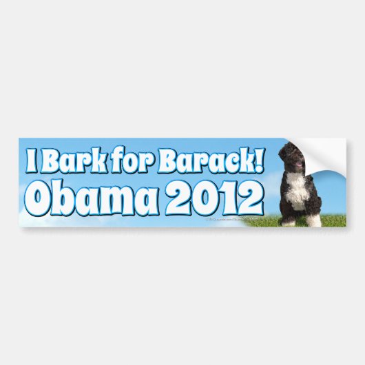 Ik barak voor Barack, Bo de eerste hond Obama Bumpersticker (Voorkant)