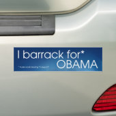 Ik barak voor Obama Bumpersticker (Op auto)