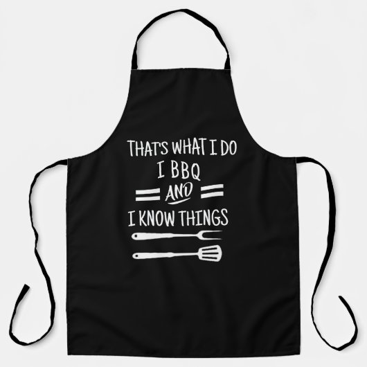 Ik BBQ Ik Weet Dingen Schort - Grappig Op Maat Gem (Voorkant)