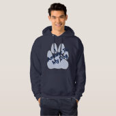 Ik beantwoord mijn hond W/Paw-Mannen Hoodie (Voorkant volledig)