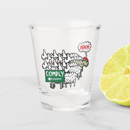Ik beantwoord niet shot glas (Voorkant)