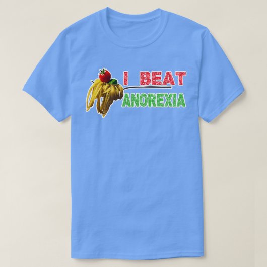 Ik Beat Anorexia voor voedselliefhebbers grappige T-shirt (Design voorkant)