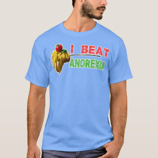 Ik Beat Anorexia voor voedselliefhebbers grappige T-shirt