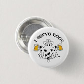 Ik bedien Boos! Bartender spooky Ronde Button 3,2 Cm (Voorkant /achterkant)