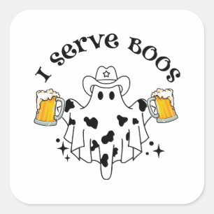 Ik bedien Boosjes! Barkeeper spooky Vierkante Sticker