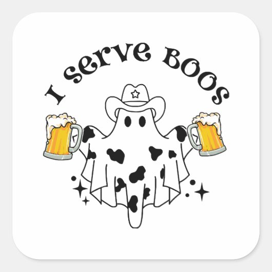 Ik bedien Boosjes! Barkeeper spooky Vierkante Sticker (Voorkant)