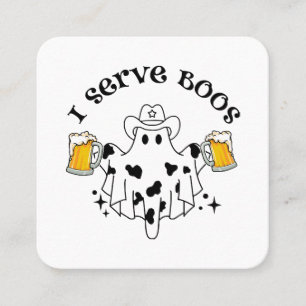 Ik bedien Boosjes! Barkeeper spooky  Vierkante Visitekaartje