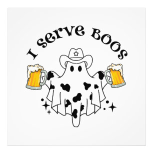Ik bedien Boosjes! Barman spooky  Foto Afdruk