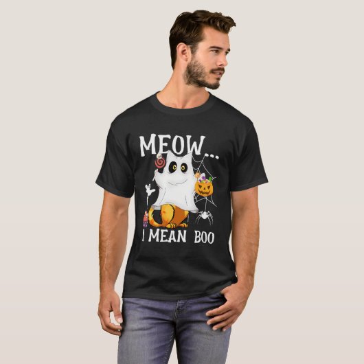 Ik bedoel Boo Cat Halloween T-shirt (Voorkant volledig)