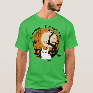 Ik bedoel Boo Cute Halloween Cat Ghost Vintage T-shirt
