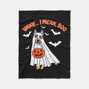 Ik bedoel Boo Funny Ghost Dog Halloween Pumpkin Fleece Deken