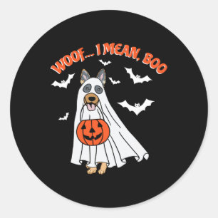 Ik bedoel Boo Funny Ghost Dog Halloween Pumpkin Ronde Sticker