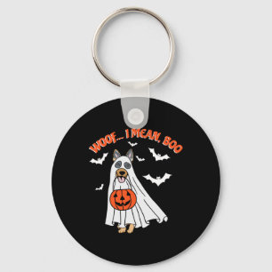 Ik bedoel Boo grappige spookhond Halloween pompoen Sleutelhanger
