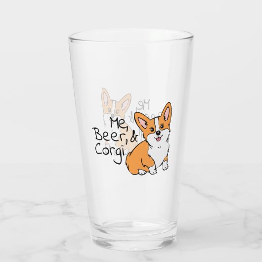 Ik, Beer en Corgi Beer Glas (Achterkant)