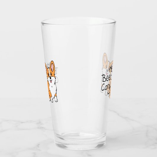Ik, Beer en Corgi Beer Glas (Links)