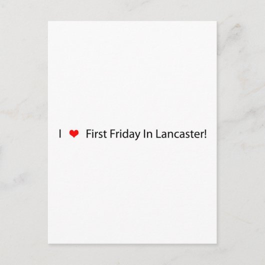 Ik begin de eerste vrijdag op Lancaster Briefkaart (Voorkant)