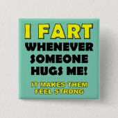 Ik begin met Button Badge Pin Hugs Funny (Voorkant)