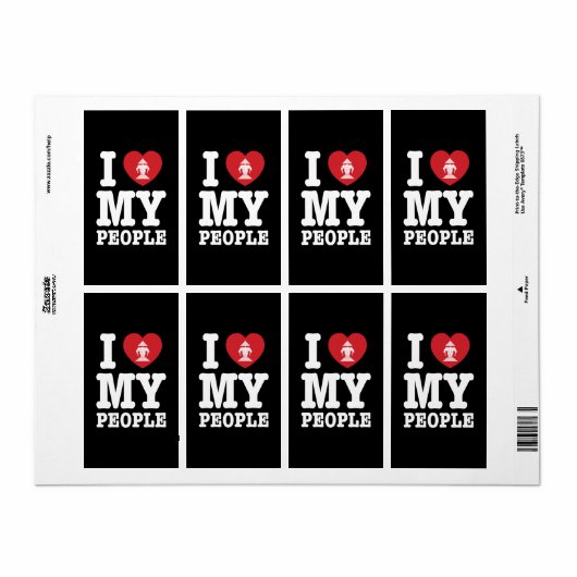 Ik begin mijn Laotiaanse mensen te wissen Etiket (Full Sheet)