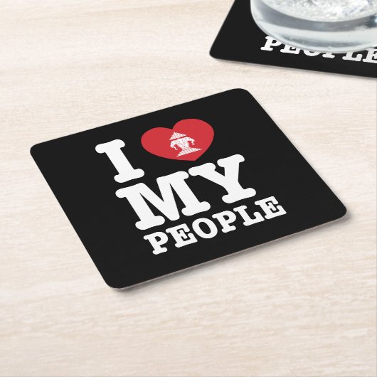 Ik begin mijn Laotiaanse mensen te wissen Kartonnen Onderzetters (Schuin)