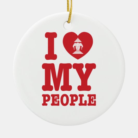 Ik begin mijn Laotiaanse mensen te wissen Keramisch Ornament (Voorkant)