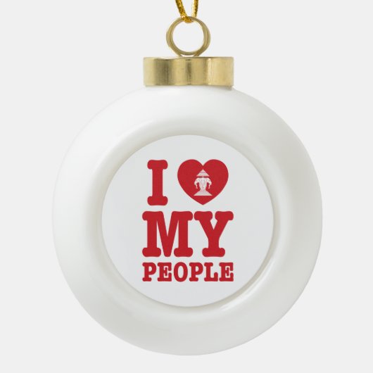 Ik begin mijn Laotiaanse mensen te wissen Keramische Bal Ornament (Voorkant)