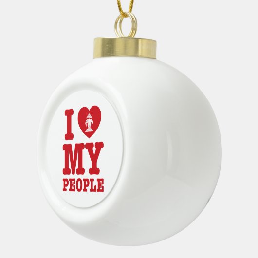 Ik begin mijn Laotiaanse mensen te wissen Keramische Bal Ornament (Rechts)