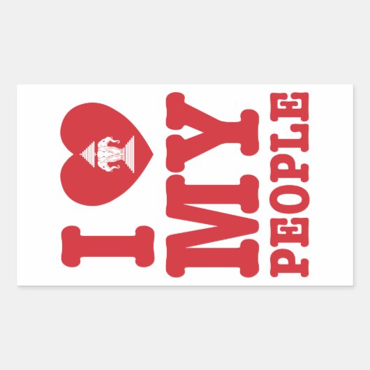 Ik begin mijn Laotiaanse mensen te wissen Rechthoekige Sticker (Voorkant)