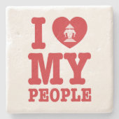 Ik begin mijn Laotiaanse mensen te wissen Stenen Onderzetter (Voorkant)